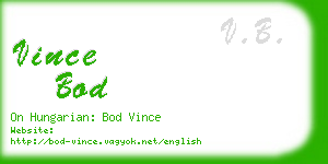 vince bod business card